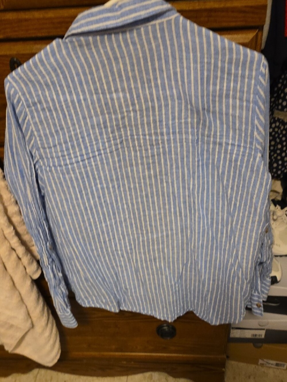 beachlunchlounge Blue & White Striped Button-Down Shirt - Picture 5 of 5
